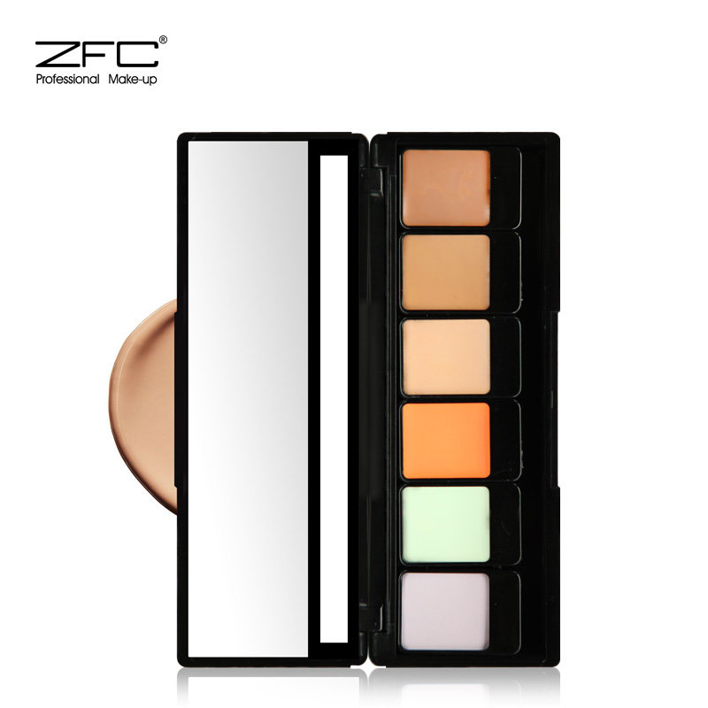 zfc six color flawless paste natural no marks to cover the black eye ring pimple waterproof powder base paste