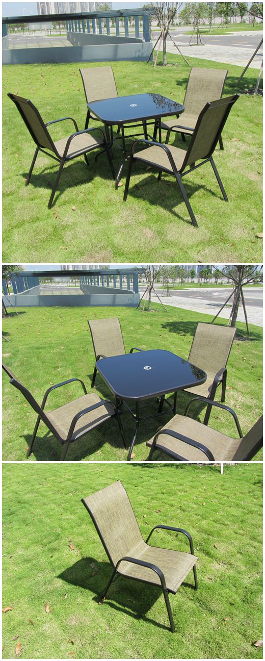 Đồ gỗ ngoài trời vườn patio bảng và ghế kết hợp khách sạn ngoài trời cafe bàn ghế biệt thự giải trí ghế xếp chồng ghế