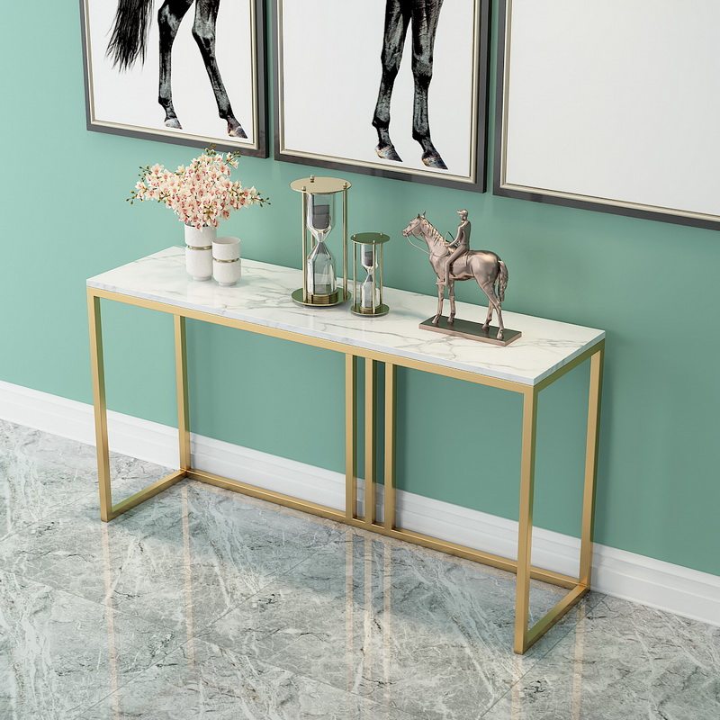 Nordic Iron Art Marble Xuanguan Tai Modern Brief New Chinese Style Xuan Guan Table Strips Case Hyun Guan Cabinet Narrow Table Strips Case