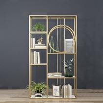 Nordic light luxury iron shelf living room partition floor shelf multi-level display rack office creative decoration rack