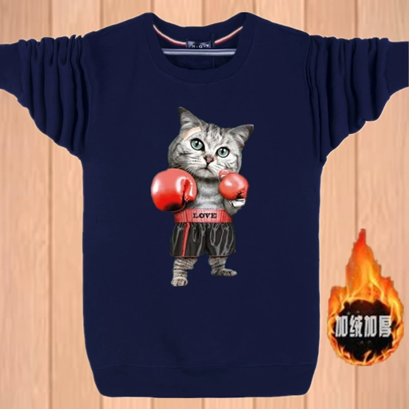 Thanh niên mùa thu và mùa đông nam đồ lót nhiệt cộng với phân bón áo len cotton XL cộng với áo thun nhung dài tay dày