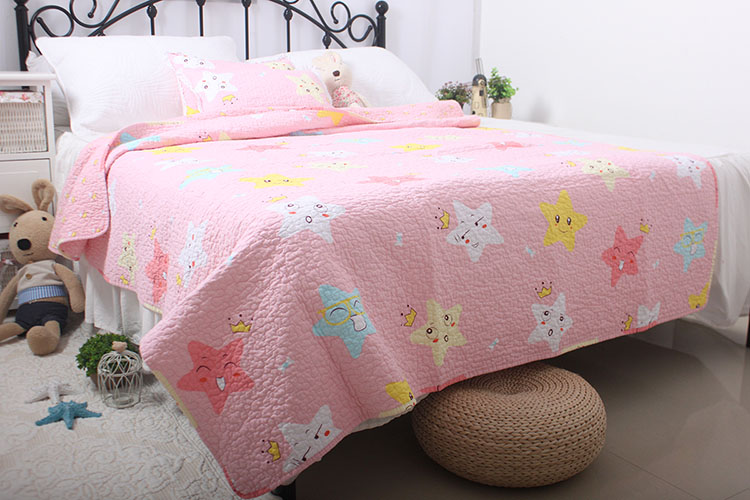 Bộ đồ giường mới teen phim hoạt hình Hàn Quốc bông twill quilted bed bìa mẫu giáo bìa là điều hòa không khí bởi trẻ em