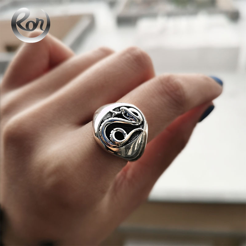 Sterling Silver S925 Harry Potter Slytherin Ring Collaboration for Men and Women Heavy Craft Draco Malfoy House