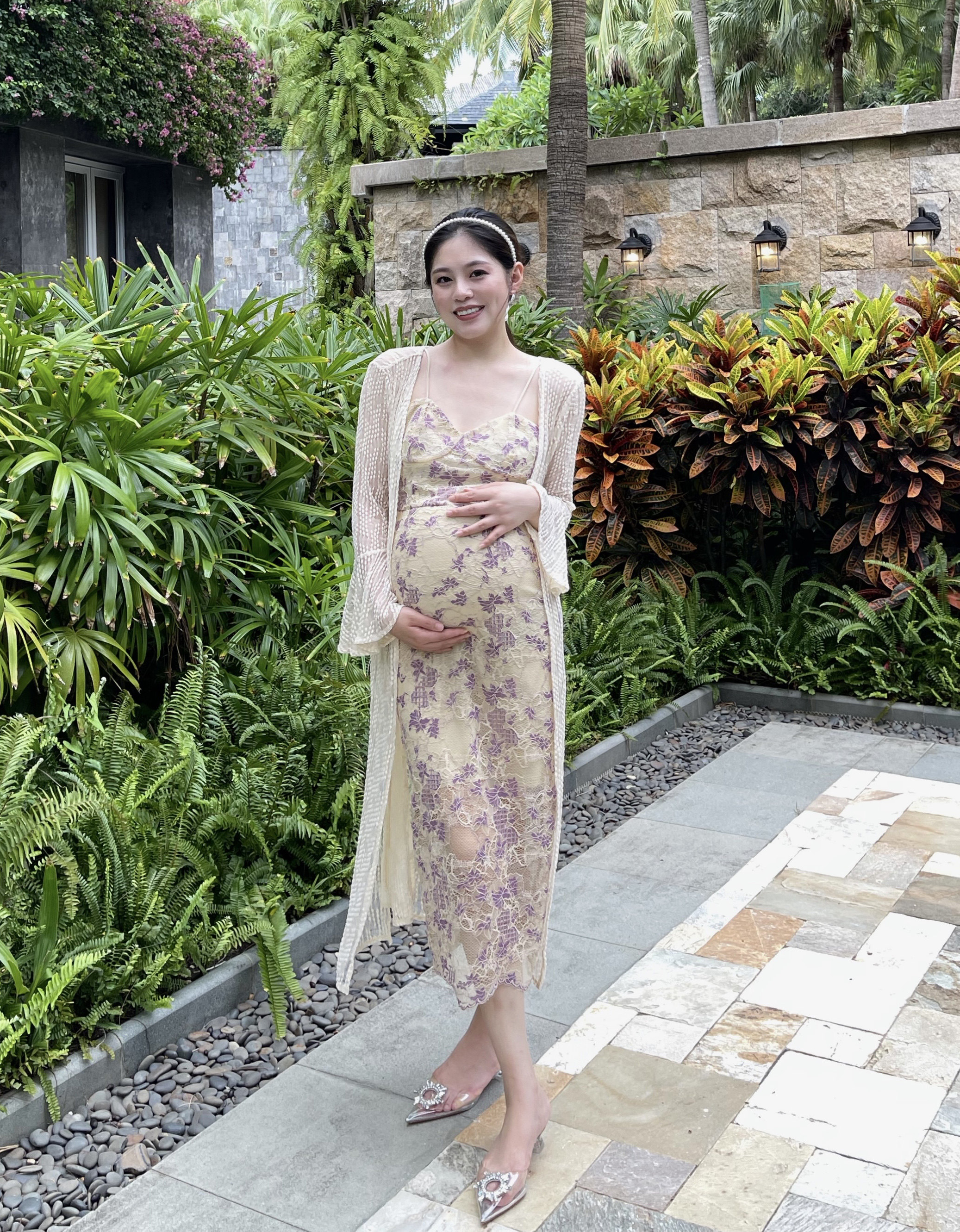 PEIPEI Pregnant Women's Fashion Fashion Fashion Lace Set Personality Superior Dresses New Fashion Spring and Autumn Costume