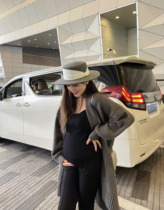 PEIPEI Pepe gestational woman dress crude needle long style without buckle sweater high-end jacket autumn ethnic wind and thick autumn dress