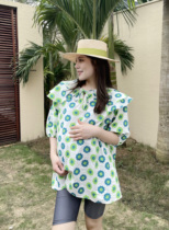 PEIPEI Pregnancy Dress Summer Fresh floral dress Short dress Dress Jacket Young Fashion Superior Little Subsummer Clothing