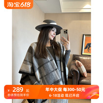 PEIPEI maternity wear wool Japanese shawl large plaid classic top coat late pregnancy autumn and winter clothing