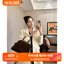 PEIPEI Peipei maternity wear high-end spotted French wool coat mid-length autumn and winter European and American fashion coat