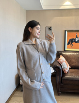 PeiPei Peipei maternity wear 2023 autumn new coat sweater long coat dress cardigan loose Korean