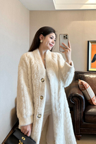 PEIPEI Peipei Maternity Wear 2023 Winter New Windbreaker Jacket Large Size Loose Sweater Mid-Length Coat Korea