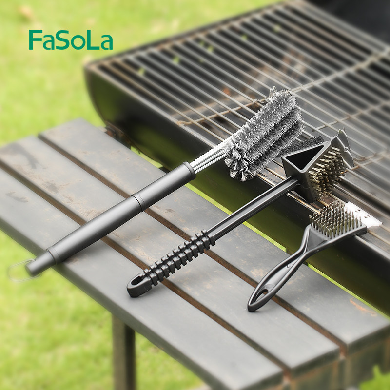 FaSoLa Stainless Steel Iron Brush Barbecue Exclusive Wash Wire Brushed Barbecue Grill Mesh Shelf Cleaning Brush Sub Tool-Taobao