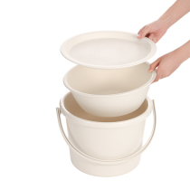 FaSoLa bucket washbasin household plastic with lid thickened portable water storage laundry bucket dormitory round bucket