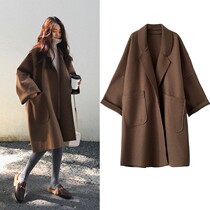 Pregnant women winter wool jacket loose size long woolen coat women Spring and Autumn profile cashmere cape cloak