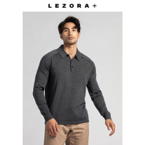 (In the middle of the year) 16-pin beautiful Nuo Xinao wool close-fitting thin round neck long-sleeved polo shirt men