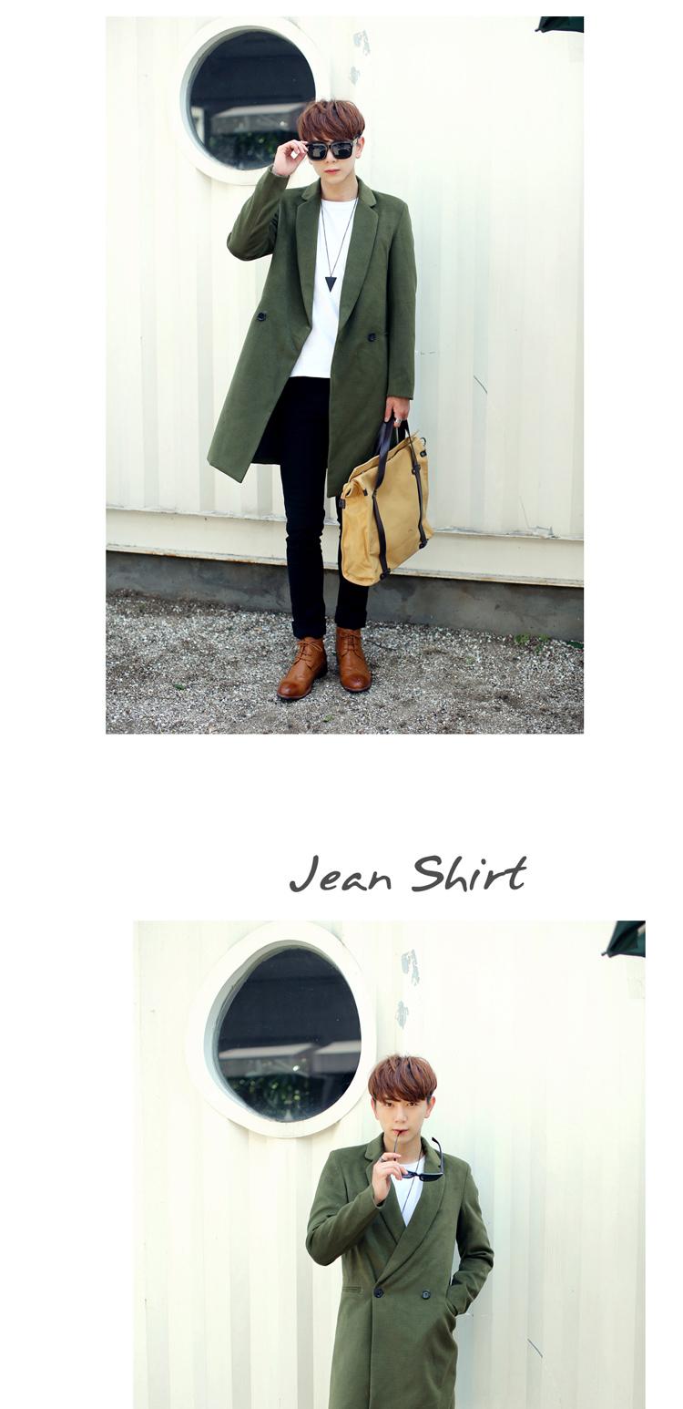 Mùa thu và mùa đông nam ấm áp áo khoác nam cộng với bông dài phần tóc stylist thanh niên kinh doanh quần áo nam bình thường áo da lộn nam