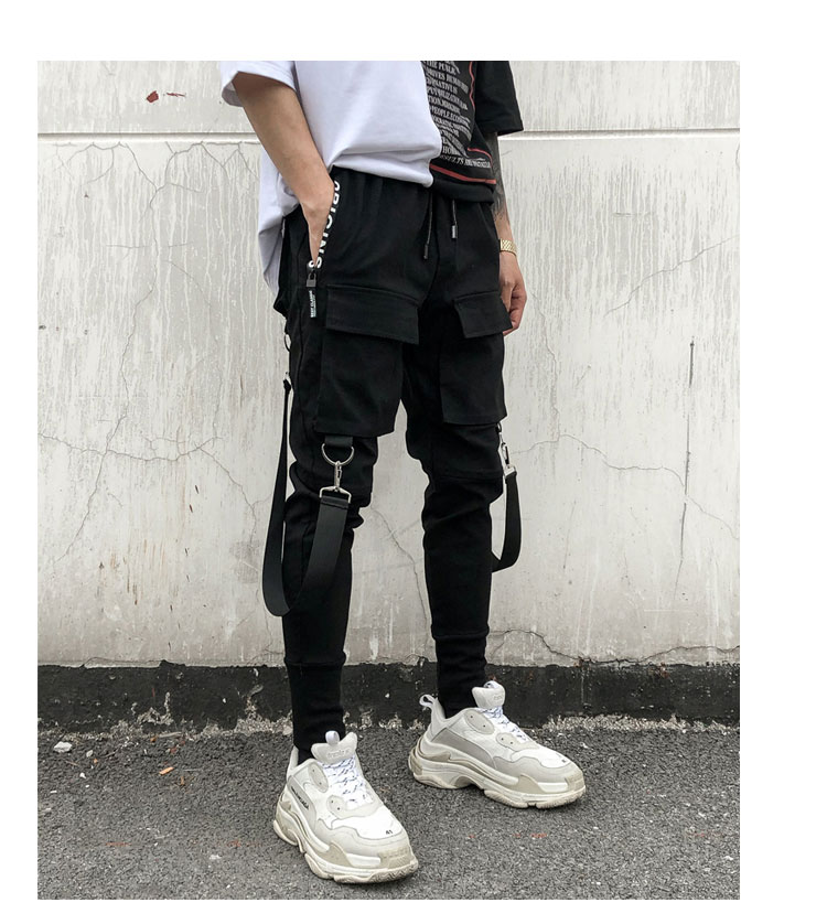 Quần yếm bf quần thủy triều thương hiệu phong cách Harajuku quần nam hip hop phiên bản Hàn Quốc của xu hướng quần hoang dã chân quần gió nam