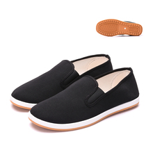 3517 spring old Beijing cloth shoes male driver work shoes middle-aged father casual one pedal black canvas shoes