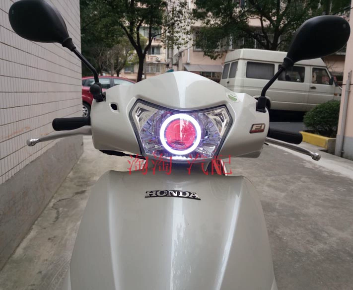 Honda Jia Yu 110 E Shadow Headlight hội Refit Dual Light Lens Angel Eye Devil Eye Xenon Light Youku - Đèn HID xe máy đèn pha bi cầu xe máy