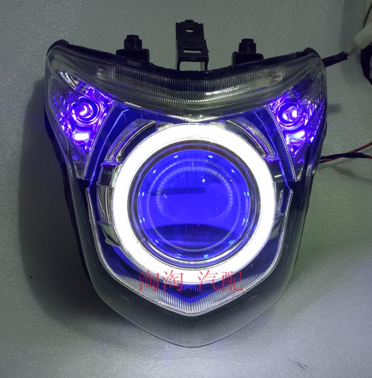 Xe máy nhỏ bằng thép lắp ráp sửa đổi ống kính mắt thiên thần KA125-150-22 Xenon đèn quỷ mắt - Đèn HID xe máy đèn phá sương mù xe máy