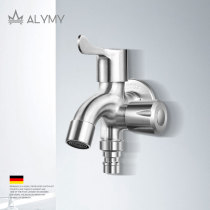  German washing machine faucet single cold 304 stainless steel bathroom special mop pool faucet automatic quick open