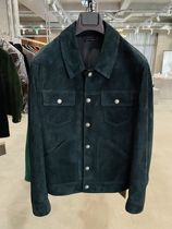 LA CALIFFA Sexy President Monet Green TF Slim Lambskin Three-dimensional Cut Denim Jacket