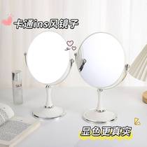 Internet celebrity in-style mirror desktop desktop makeup mirror dressing table large dormitory double-sided mirror home small