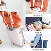 Túi du lịch gấp túi thể dục xách tay vai nữ xách tay túi du lịch túi vải có thể được đặt hành lý xe đẩy