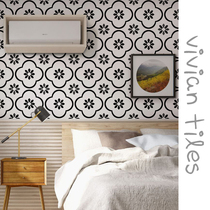 Factory direct American style black and white tiles bathroom floor tiles Mediterranean wall tiles tiles 300