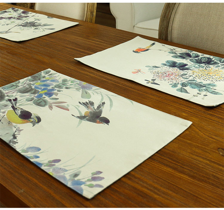 Trung Quốc hoa vải trang trí nội thất và gỗ gụ bàn ăn mat bát mat placemat coaster mat cách tableware pad pad - Khăn trải bàn khăn trải bàn tròn 1m2