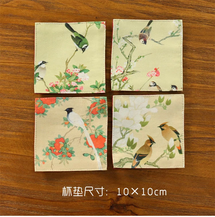 Trung Quốc placemat vải in bảng cách nhiệt pad bát mat coaster bảo vệ trang trí hoa chim bộ đồ ăn pad tấm pad khăn ăn nhà hàng