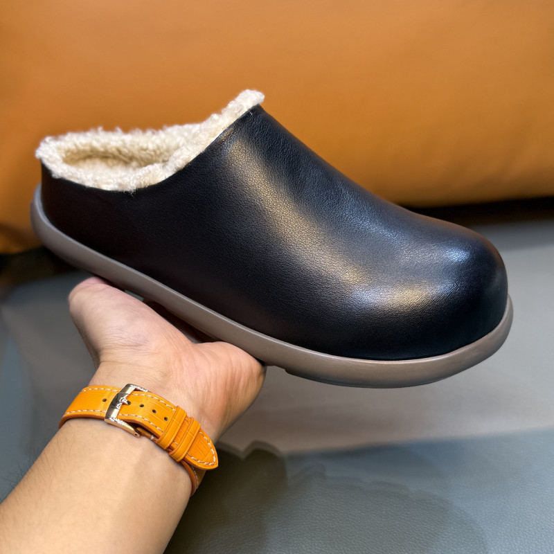 Winter Genuine Leather Sheepskin Integrated Snow Boots for Men, Small Potato Birkenstock Shoes, Warm Closed-Toe Half Slippers, Unisex Style Winter Genuine Leather Sheepskin Integrated Snow Boots for Men, Small Potato Birkenstock Shoes, Warm Closed-Toe Half Slippers, Unisex Style