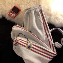 X TNF MDNS Damp Pants Mens Sports Pants Spring Striped Casual Pants Han Version Tide Easy Pumping Rope Bunch