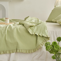 Menopausal bubble yarn ~ -- Korean style small floral side solid grain small fresh full cotton summer air conditioning by summer cool quilt