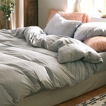 Small frescoed art and art style Geranium Cotton Four Pieces Knitted Cotton Pure Cotton Full Cotton Bed Goods Day Style Pure Color