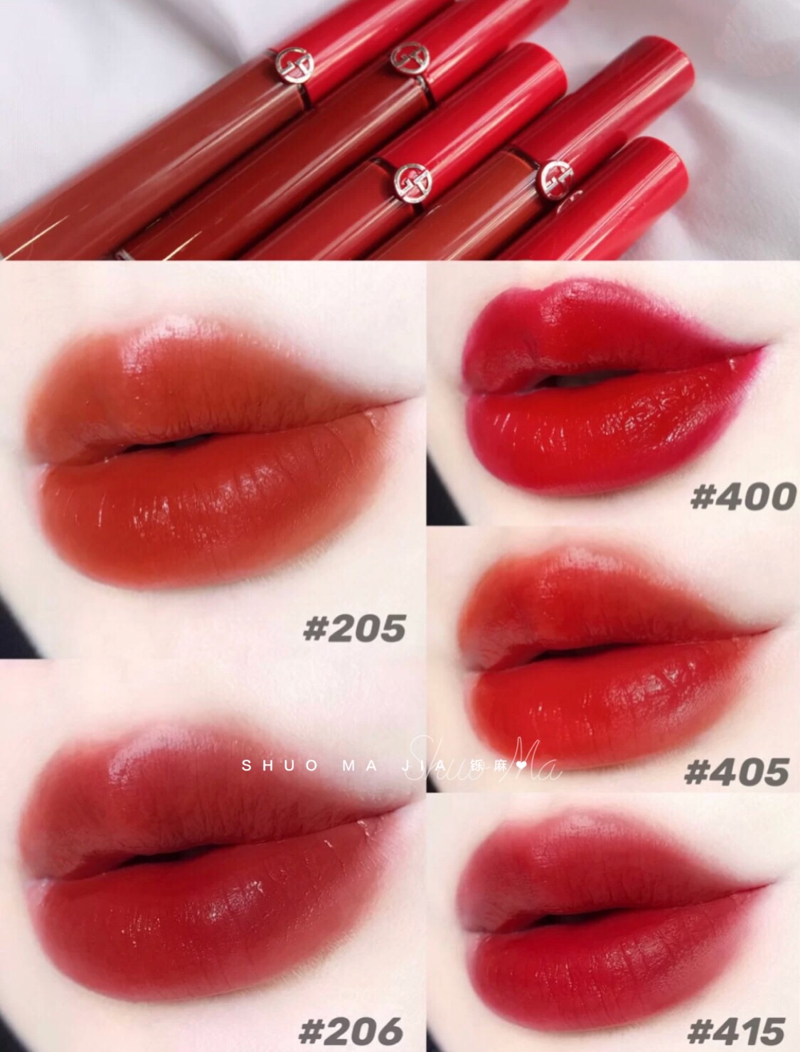 Son môi Armani Armani Velvet Lip Glaze Red Tube 415 206 405 Tomato Red 402 200 400 son 3ce cloud lip tint