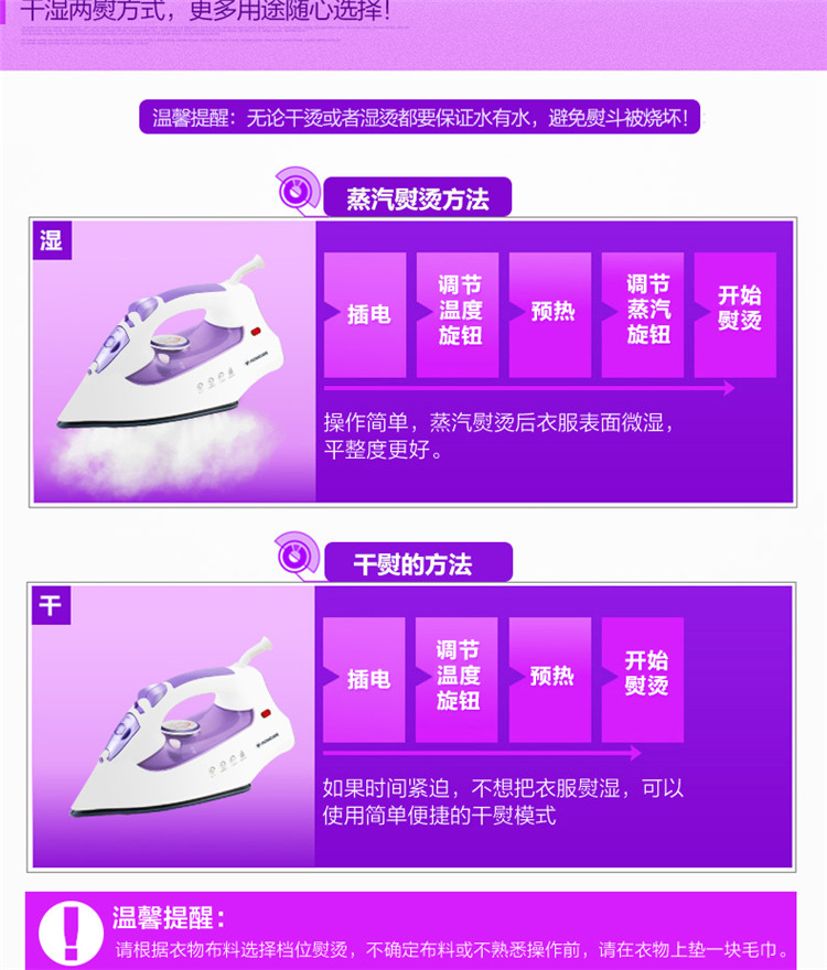 Red Heart ủi sắt Quần áo Giặt khô Hộ gia đình Công suất cao Cầm tay Mini Steam Iron gc576
