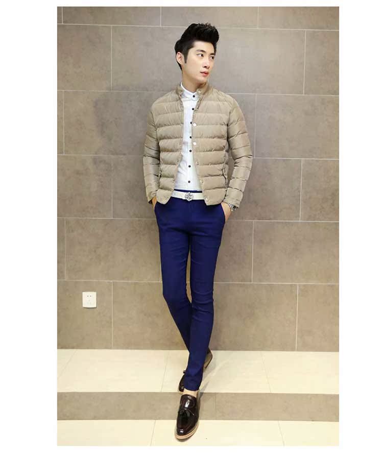 Giải phóng mặt bằng đặc biệt áo khoác cotton nam quần áo đứng cổ áo bông nam dày áo thời trang Hàn Quốc phiên bản quần áo cotton màu rắn nam măng tô nam