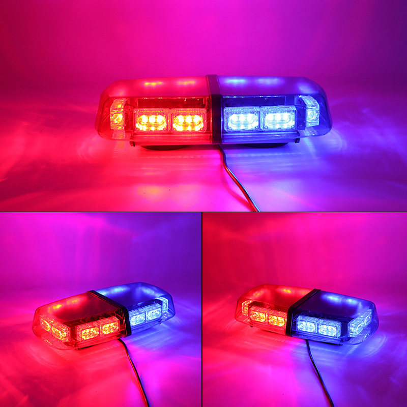 Ultra-bright lightning blast lighting car red and blue strong magnetic ceiling short display light engineering vehicle yellow LED opening warning