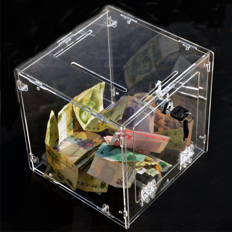 Buy Transparent donation Box music donation box can be customized merit