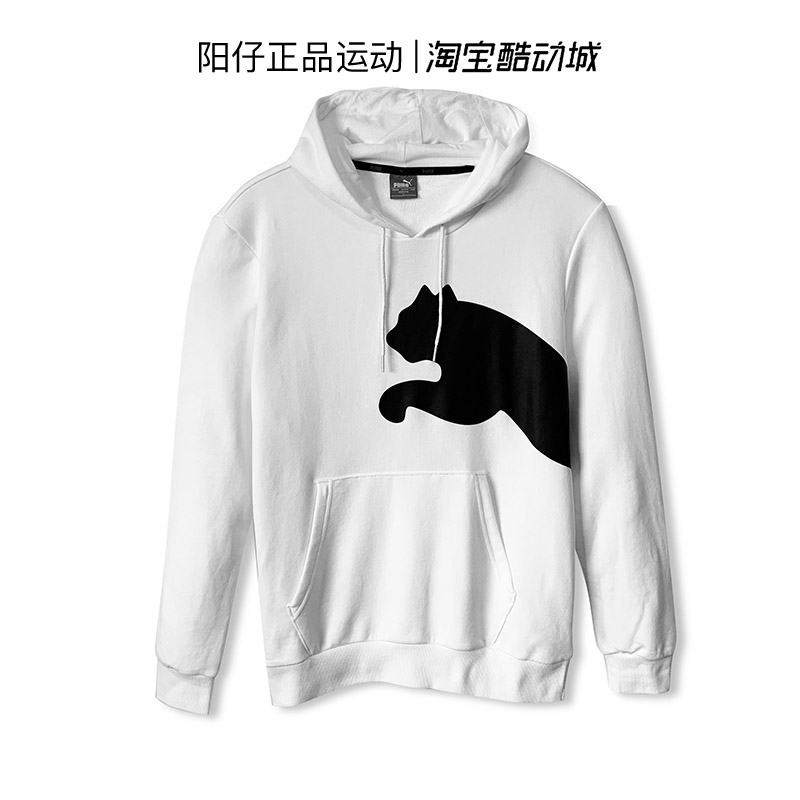 PUMA PUMA nam 2019 mùa thu mới áo thun trùm đầu lớn LOGO áo len thể thao giải trí 580566-01 - Thể thao lông cừu / jumper áo thun tay dài nam cao cấp