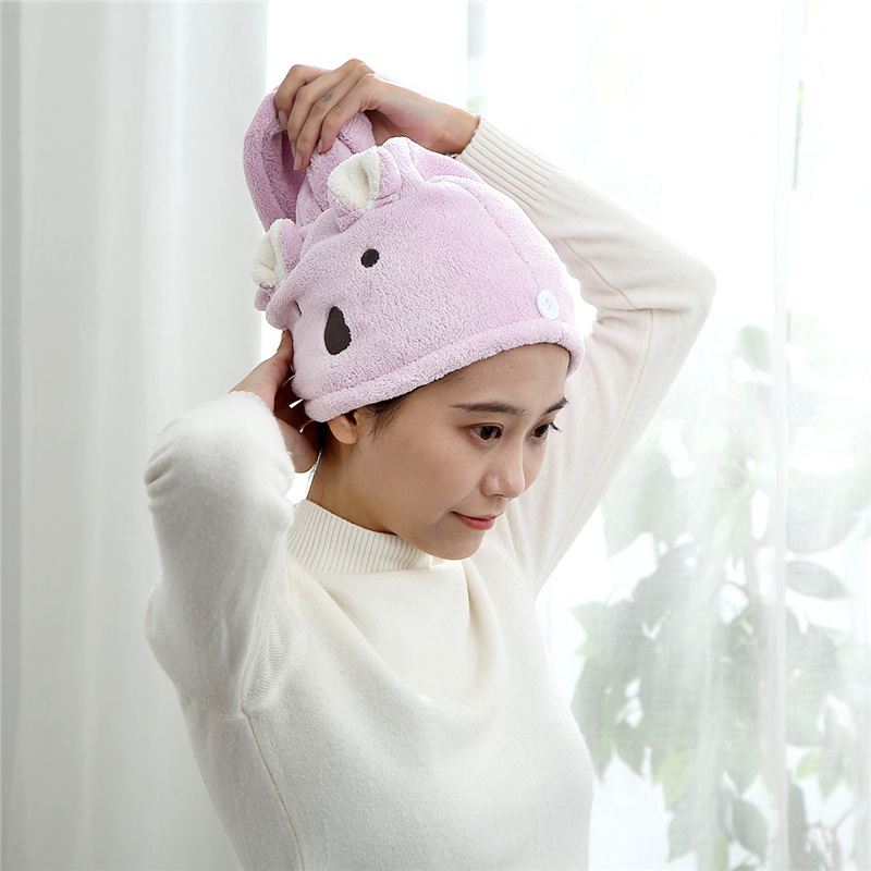Caverly long-haired dry hat coral wool thickening rabbit ear coloured cartoon hat
