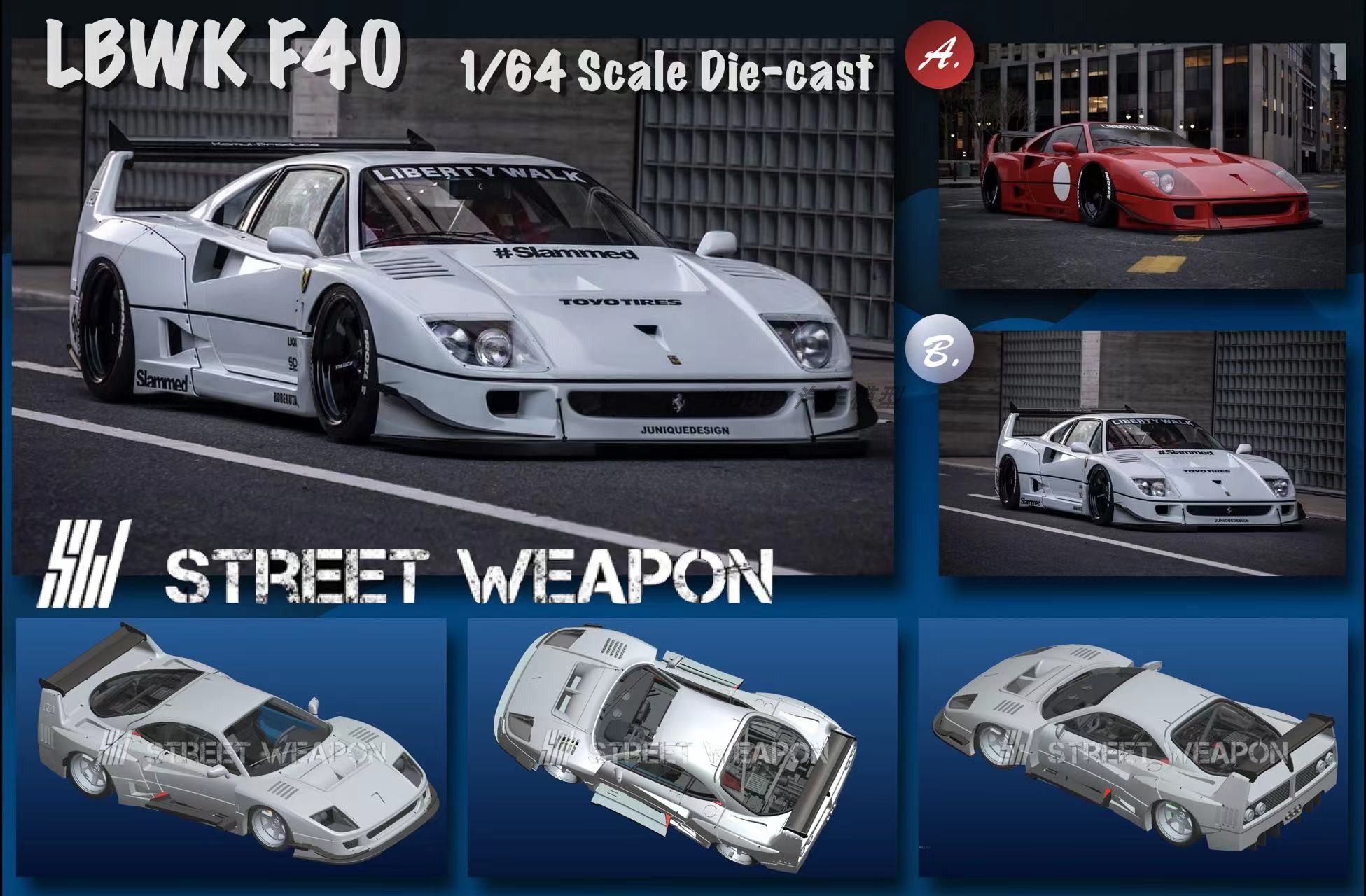 SW 1:64 LBWK F40 Diecast Model Car | eBay