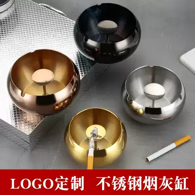 Stainless steel ashtray Creative personality trend ins anti-fall Internet cafe hotel household living room KTV large customization