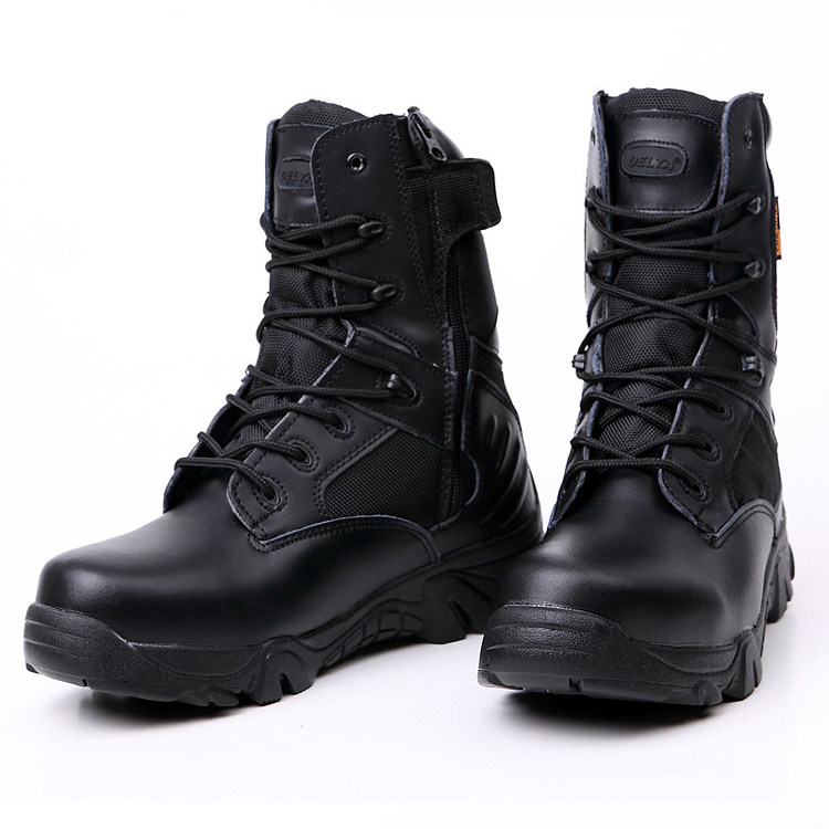 Men's Military Tactical Boots Leather Waterproof Police Duty Work Boots