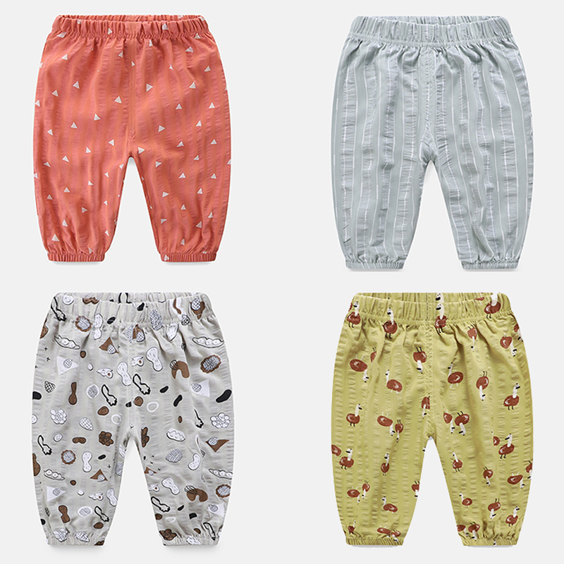 2020 new children anti-mosquito pants summer baby baby air conditioning light cage pants male girl cotton linen mosquito repellent long pants