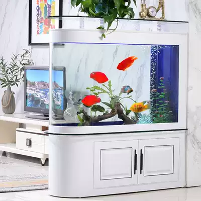2021 new bullet goldfish tank aquarium large household living room screen partition glass ecological bottom filter