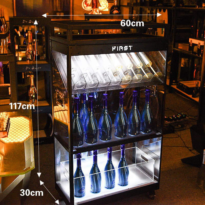 Bar luminous wine cabinet night KTV hotel high-end luminous wine cabinet champagne glass champagne wine rack foreign wine cabinet
