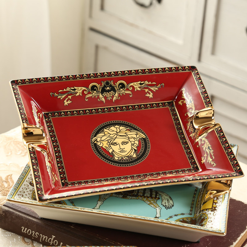 Eurostyle Cigar Ashtrays Luxurious Ceramic Rectangular Big Creative Book Room Hotel Personality Smoke Cylinders Phnom Penh Non-slip-Taobao