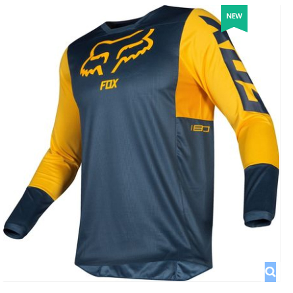 FOX's new hot-selling trendy brand long-sleeved downhill suits outdoor racing suits riding suits men's T-shirt tops can be customized in spring and autumn