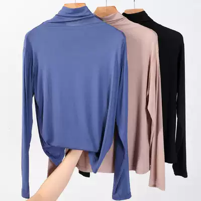 Modal half high collar base shirt female spring and autumn thin long sleeve T-shirt high collar solid color thin Joker autumn clothes